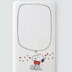 Organic Fitted Crib Sheet Valentine Snoopy